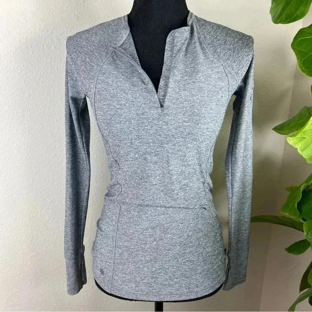 Athleta Heather Gary 1/4 Quarter Zip Top Jacket Size XS